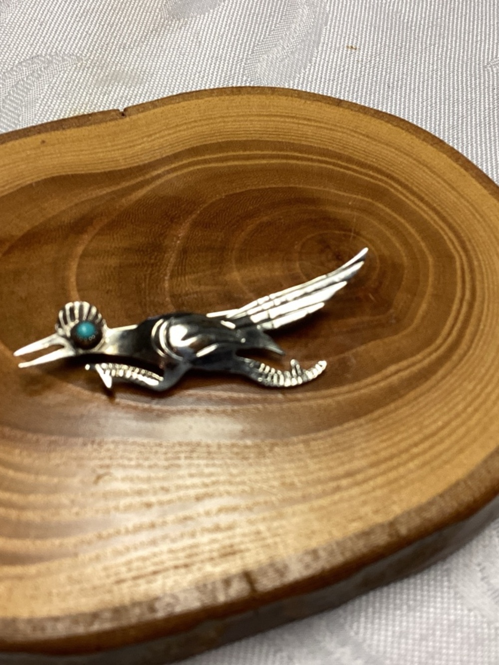 Sterling road runner Native American brooch turquoise eye NAVAJO. 💙💙💙💙